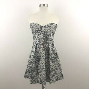 Mink Pink Dress Women Small Gray Animal Print Dama